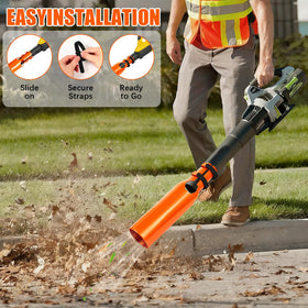 Linyuant yard cleanup with air booster blasts damp leaves from driveways