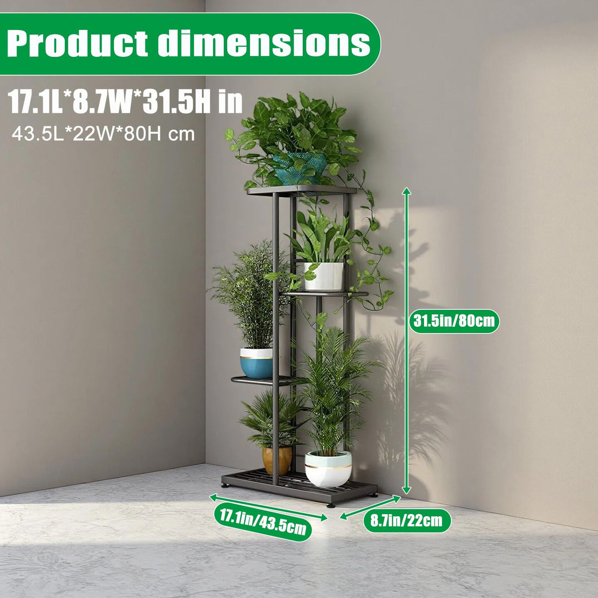 LINZINAR easy-assembly plant stand ready for quick setup