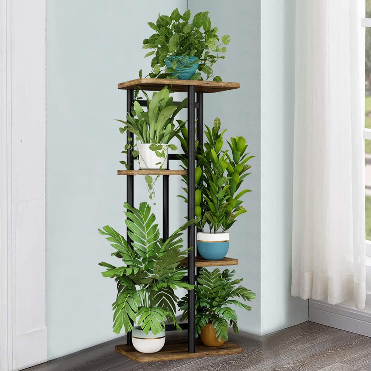 LINZINAR plant stand anti-rust coating provides durable indoor display.
