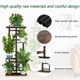 LINZINAR plant stand ideal for balcony or bedroom setups with space-saving elevation.