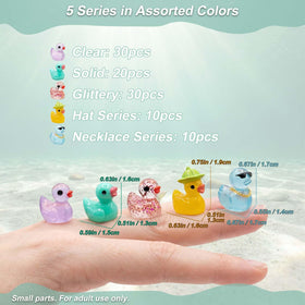 LionWell mini resin ducks with glitter finish spark tiny scenes.