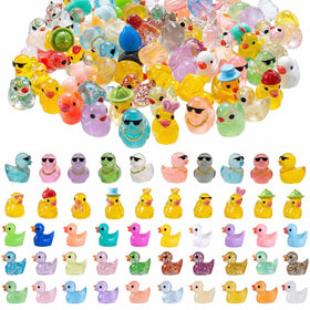 LionWell mini resin ducks glow in the dark, ideal nighttime decor.