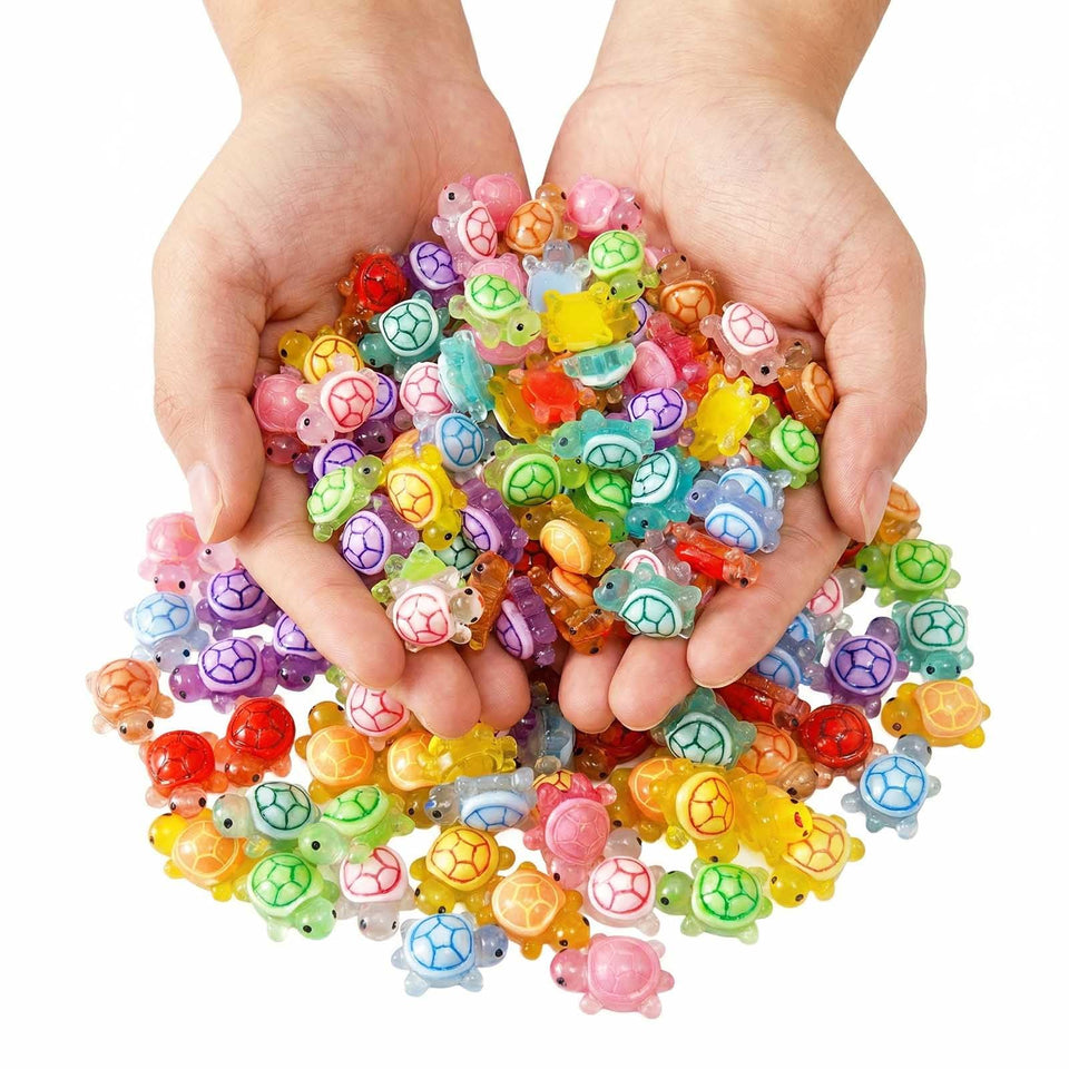 LionWell colorful mini resin turtles for aquarium decor and displays