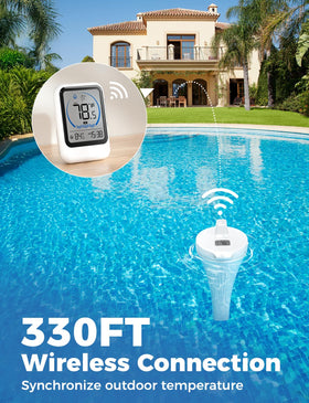 LIORQUE floating thermometer rests on water surface for quick temperature checks.