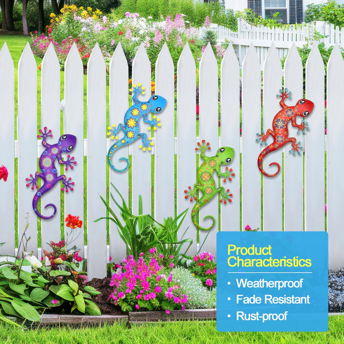 Liosecgar green gecko outdoor decor brightens garden walls with playful charm.