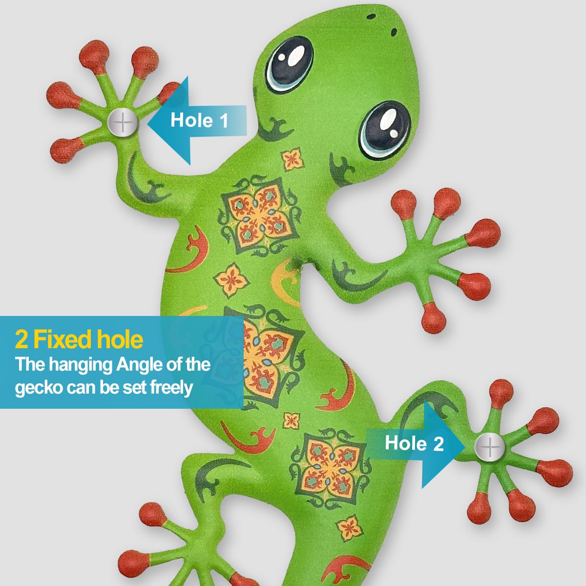 Liosecgar red gecko outdoor decor provides bold color accents for patios.