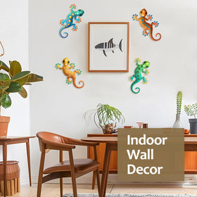 Liosecgar metal gecko bedroom decor adds whimsical charm to walls