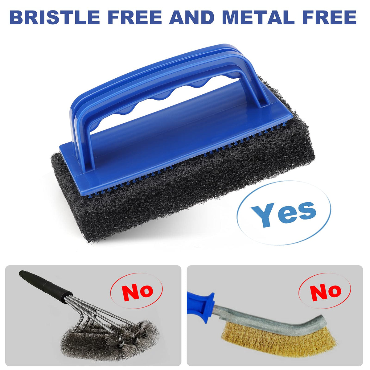 LIOUXUE bristle-free scouring pad close-up for cast iron care