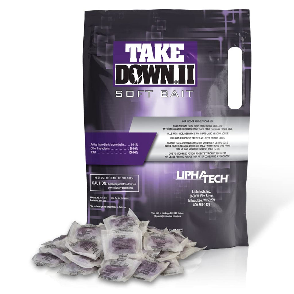 LiphaTech TakeDown II Soft Bait 4lb pack ready for professional rodent control.