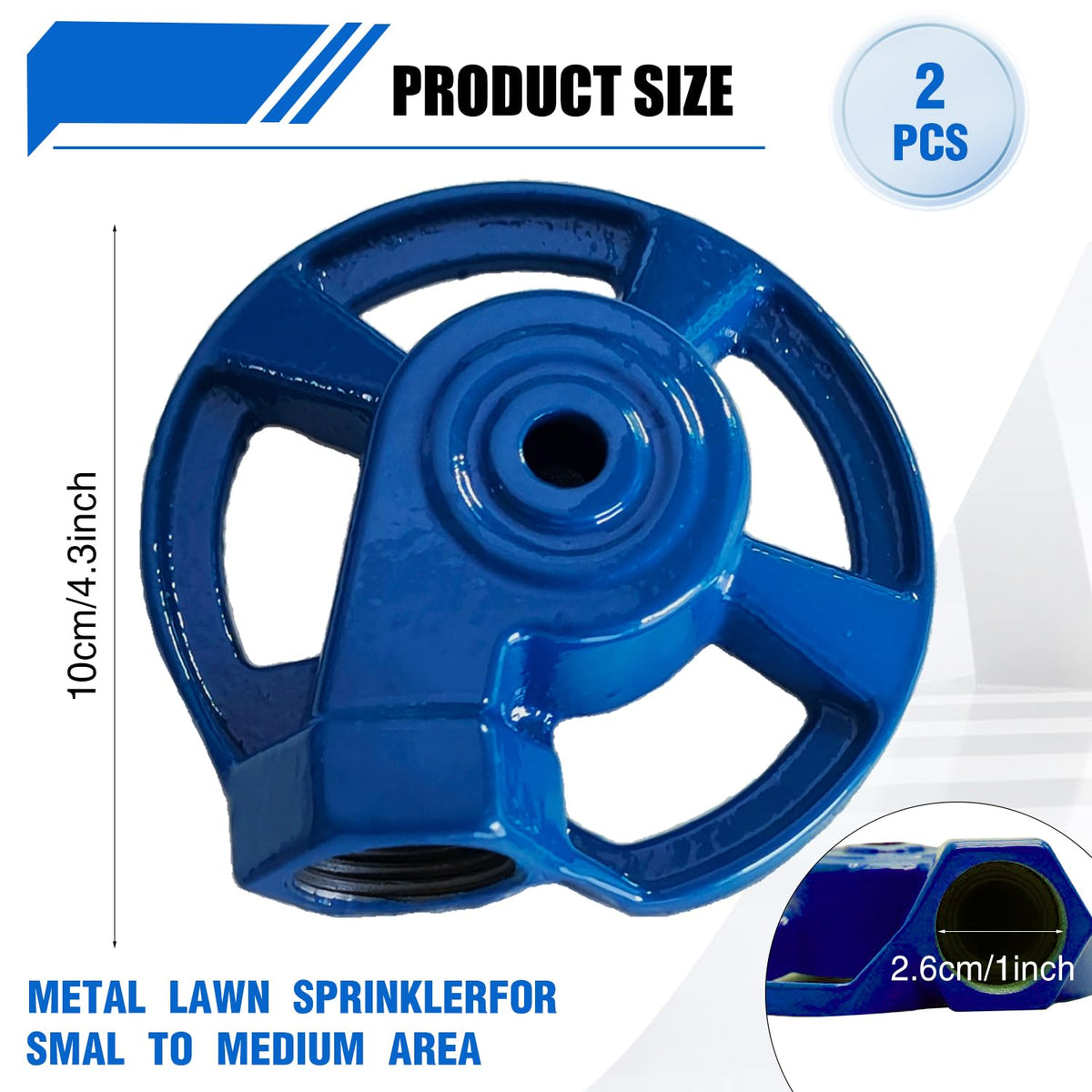 LipLopBest blue sprinkler two-pack, easy install with American threaded joints