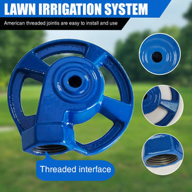 LipLopBest blue cast iron sprinkler highlights durable metal design for outdoor use