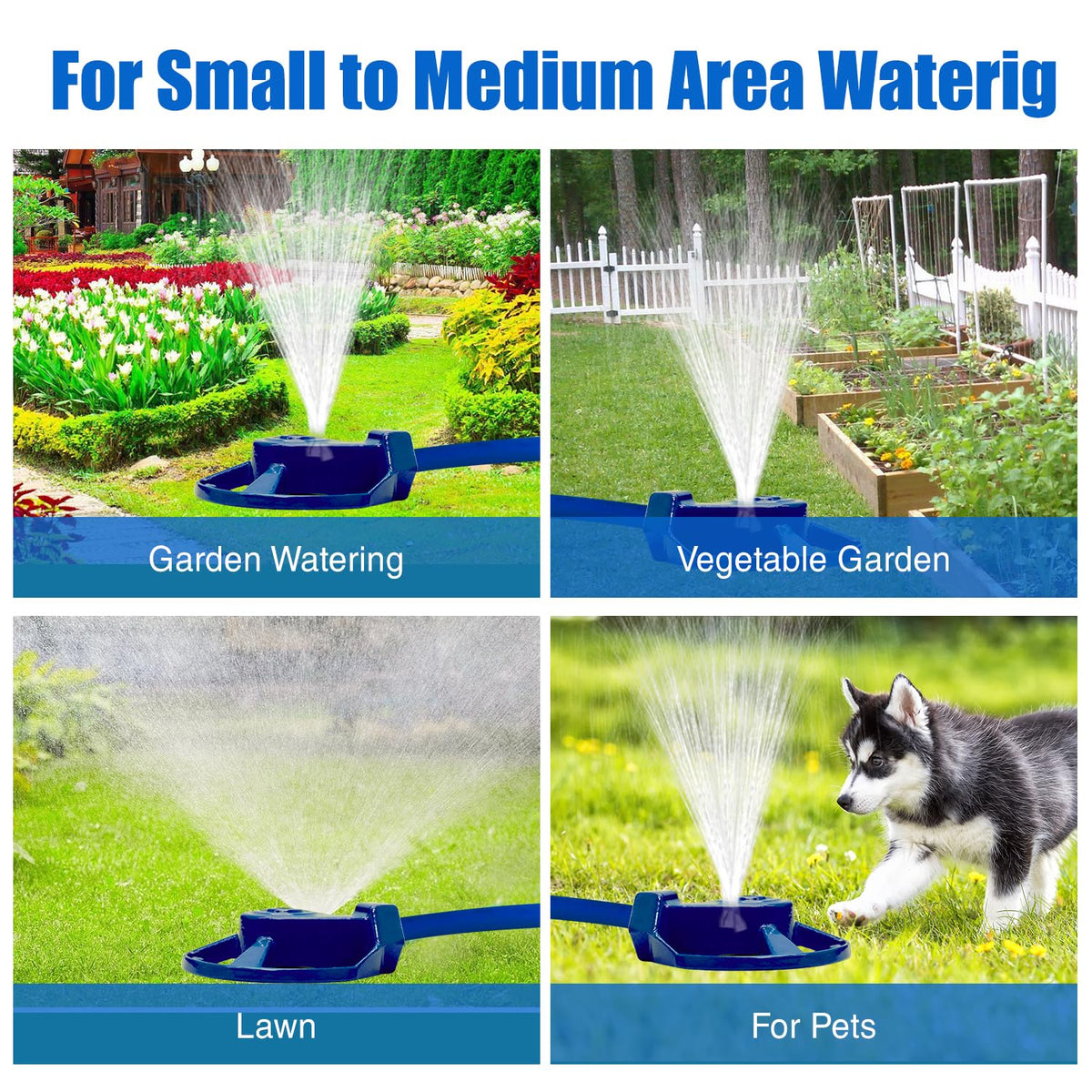LipLopBest 2-pack metal sprinkler for small gardens and vegetable plots