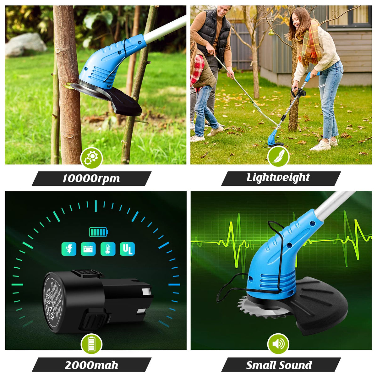Lipoliftco weed wacker with 3 blades – versatile lawn care