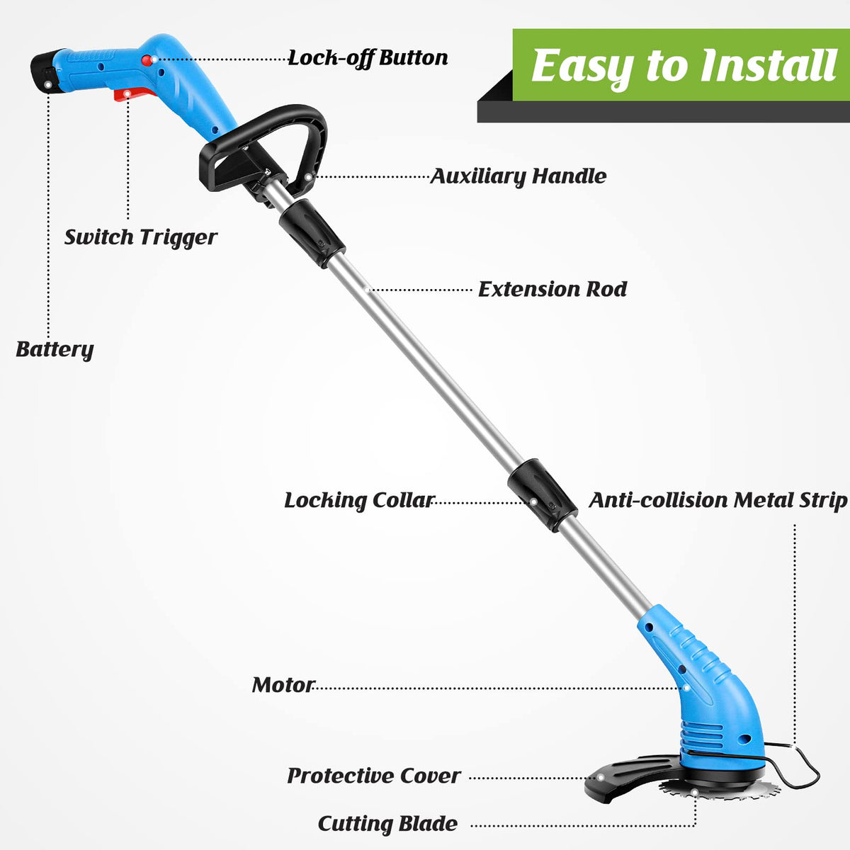 Lipoliftco weed wacker lightweight design – easy maneuvering
