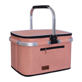 LIQING 35L picnic basket with external side support for upright stability.