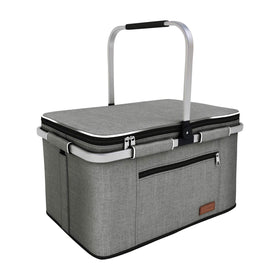 LIQING 35L picnic basket exterior shows upright stability for outdoor use.