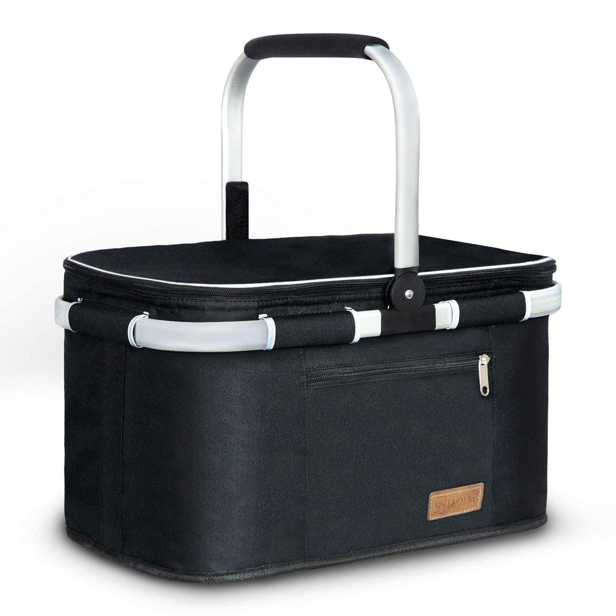 LIQING 35L picnic basket exterior highlights stable frame for outdoor dining.
