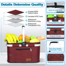 LIQING portable insulated basket with internal support enhances stability during transport.