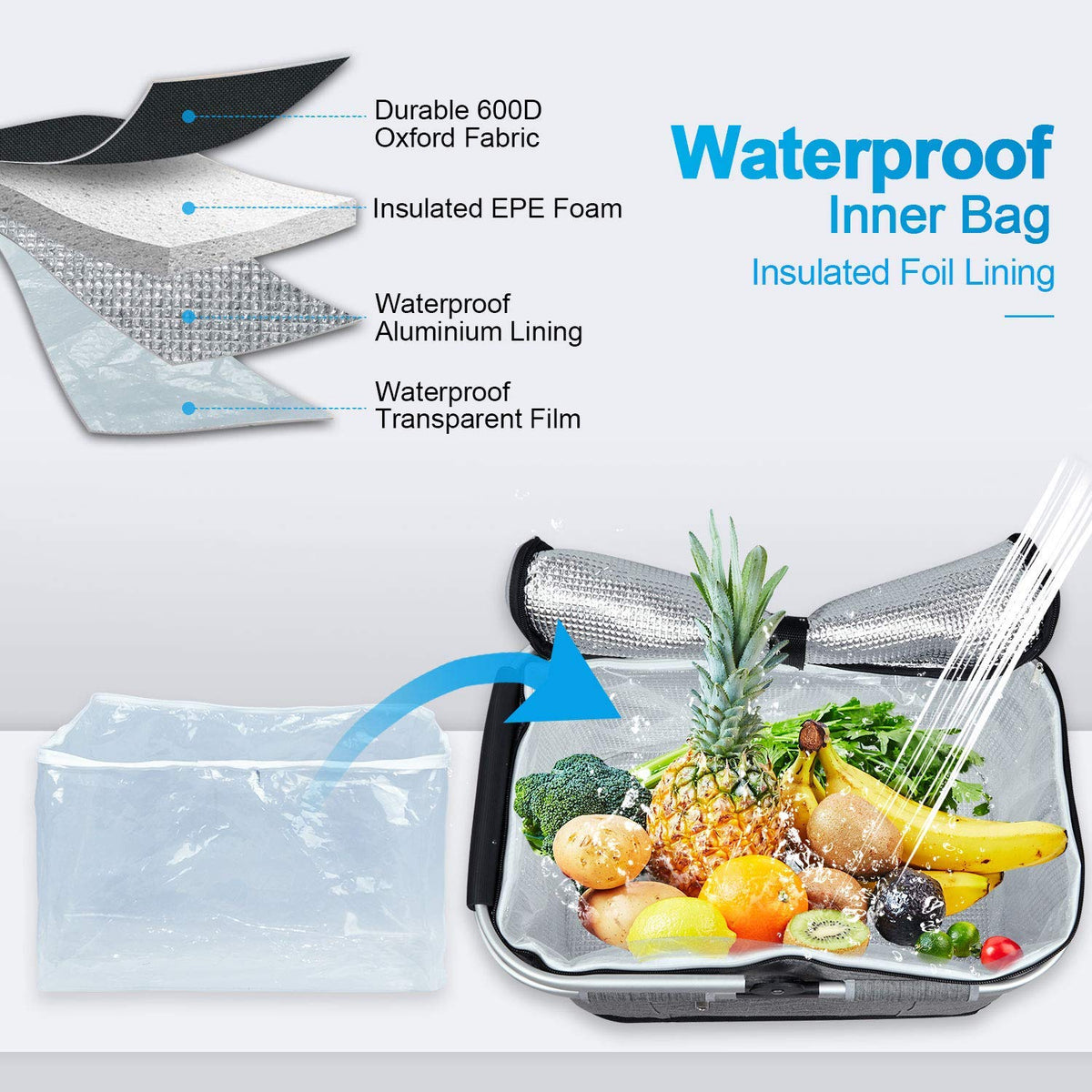 LIQING 35L picnic basket folding design for easy storage.