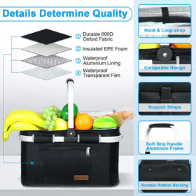 LIQING 35L picnic basket insulation system keeps drinks cool and fresh.