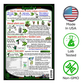Liqui-Dirt includes mycorrhizae and microbes for plant health