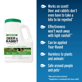 Liquid Fence granules spread around plants to deter pests