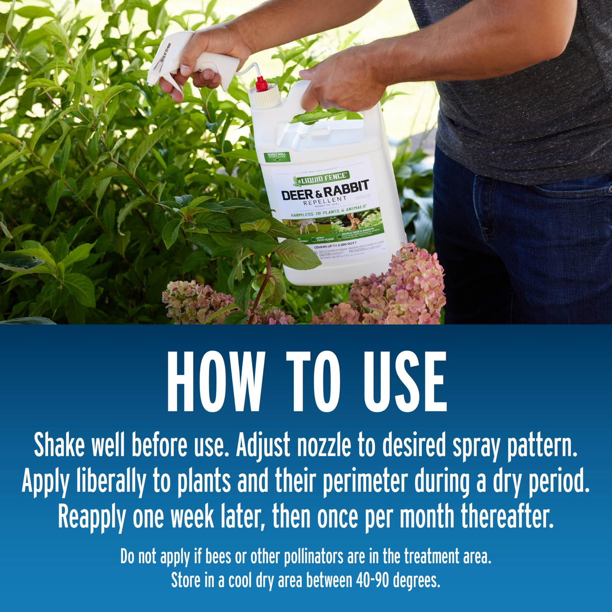 Year-round use with Liquid Fence repellent on garden beds.