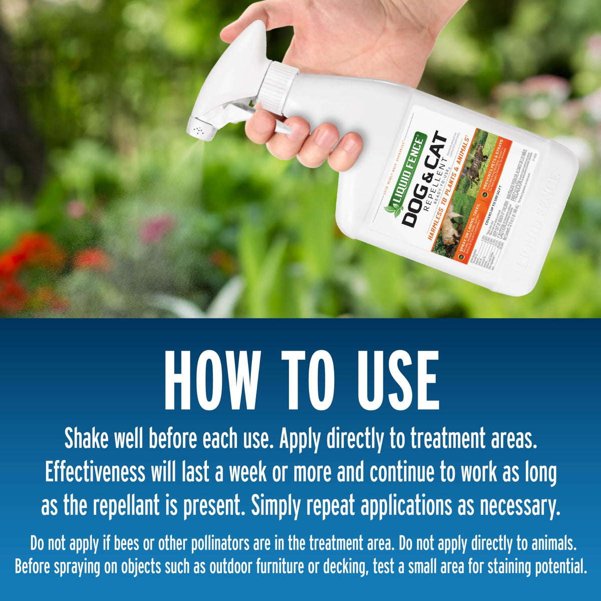 Liquid Fence ready-to-use spray bottle for lawns and gardens.