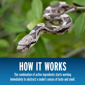 Liquid Fence snake repellent granules non-naphthalene formula safe for plants.