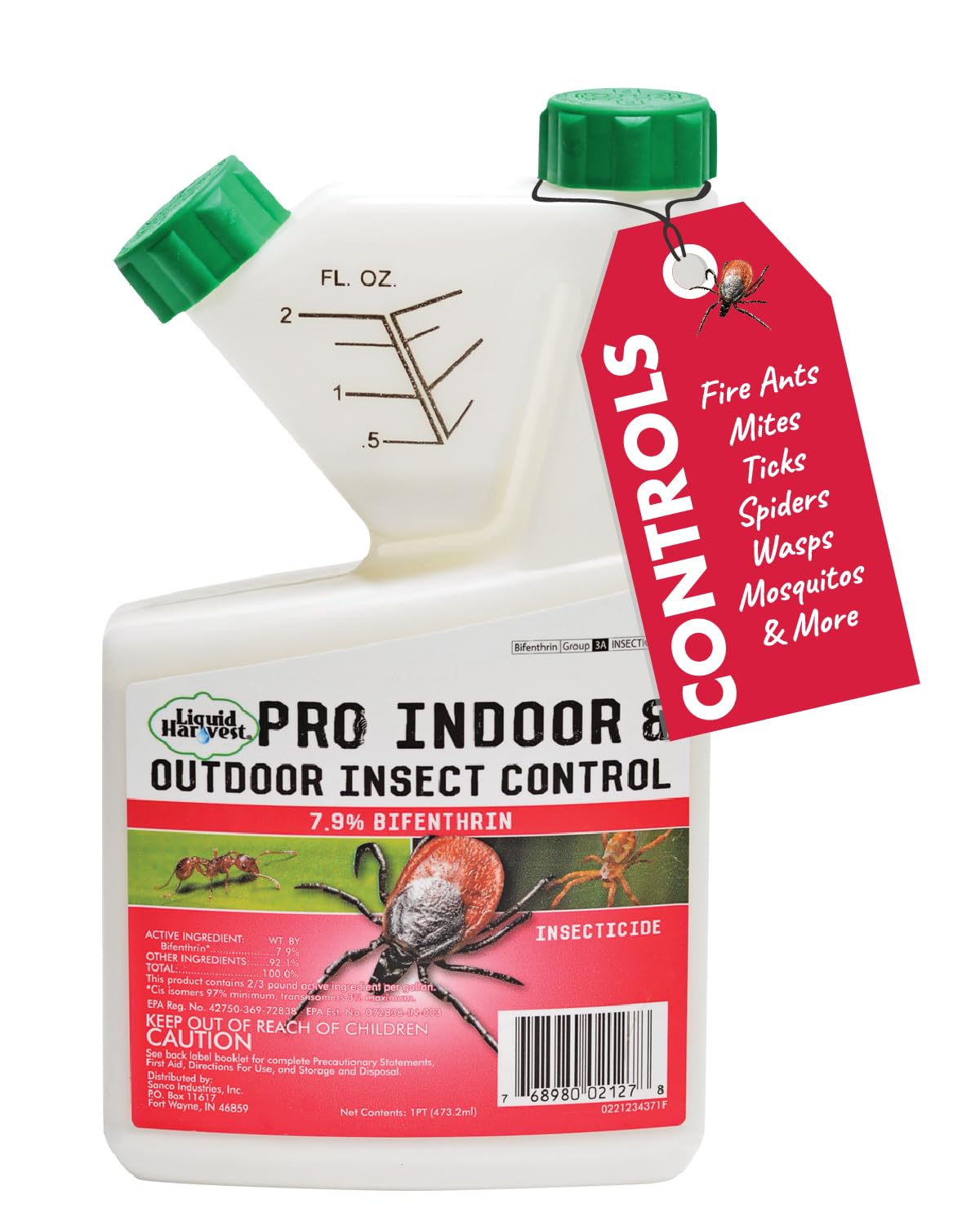 Liquid Harvest bifenthrin 16oz bottle for fast indoor and outdoor pest control