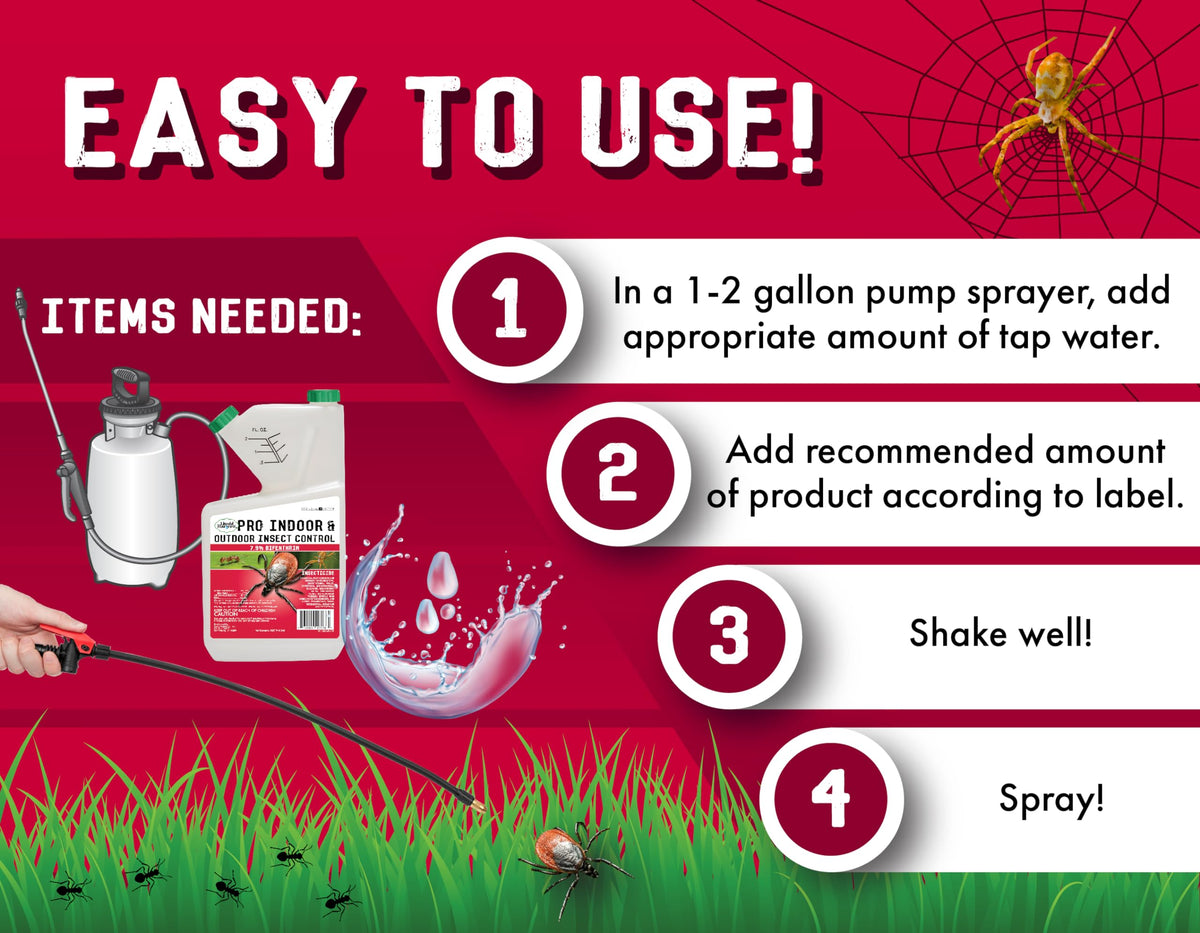 Liquid Harvest bifenthrin fast-acting spray showing instant pest knockdown.