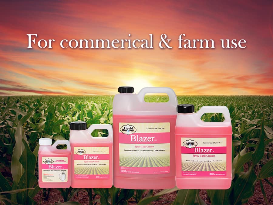 Liquid Harvest Blazer pink cleaner demonstrates residue removal before rinsing.