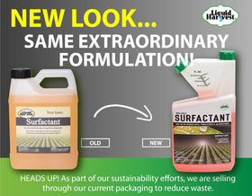 Liquid Harvest concentrated surfactant even-coverage demonstrates uniform herbicide spread on foliage