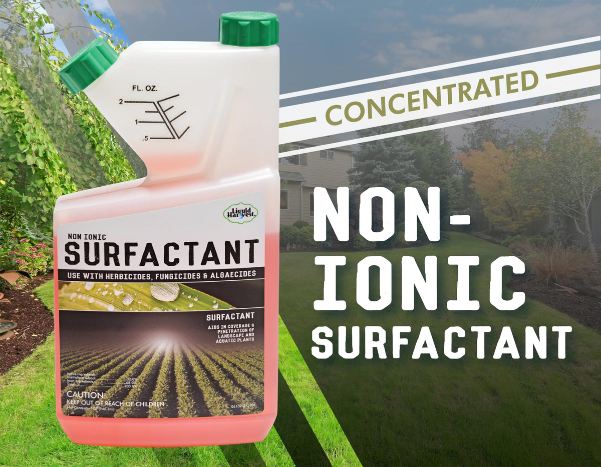 Liquid Harvest concentrated surfactant spray application shows thorough coverage across leaves