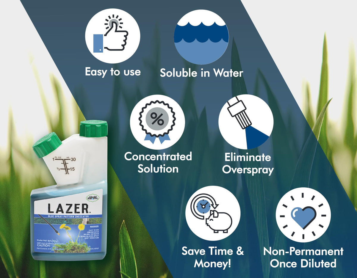 Liquid Harvest Lazer Blue concentrated solution helps maximize coverage with less waste