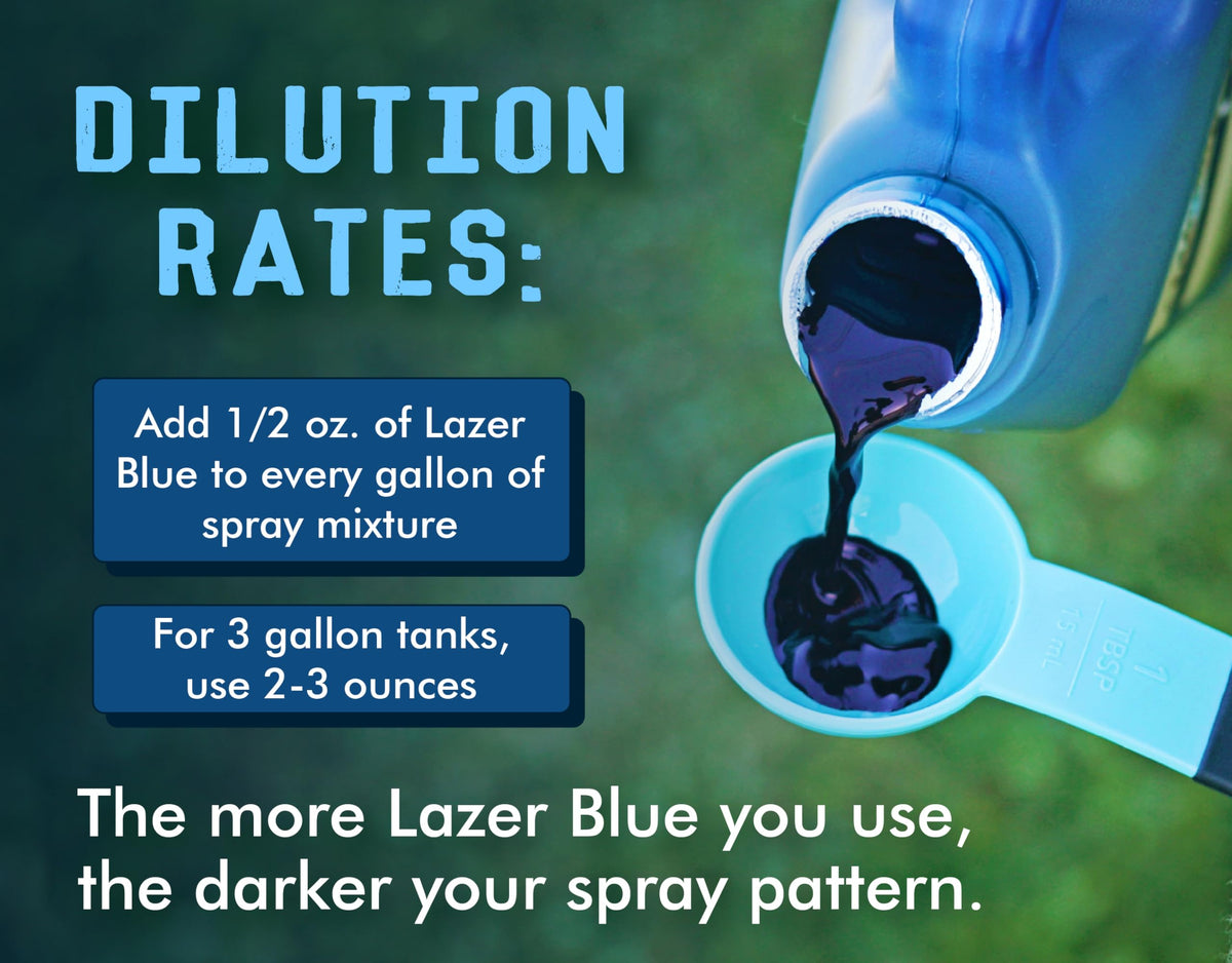 Liquid Harvest Lazer Blue coverage-guide aids consistent, targeted spray across turf areas