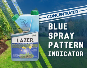 Liquid Harvest Lazer Blue visual coverage guide improves spraying precision.