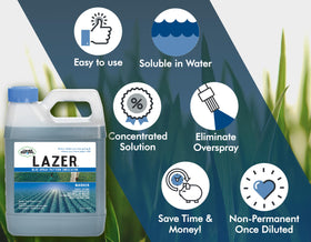 Liquid Harvest Lazer Blue weed marking helps target unwanted growth safely.
