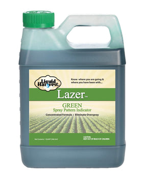 Liquid Harvest Lazer Green bottle pour ready for turf marking use.