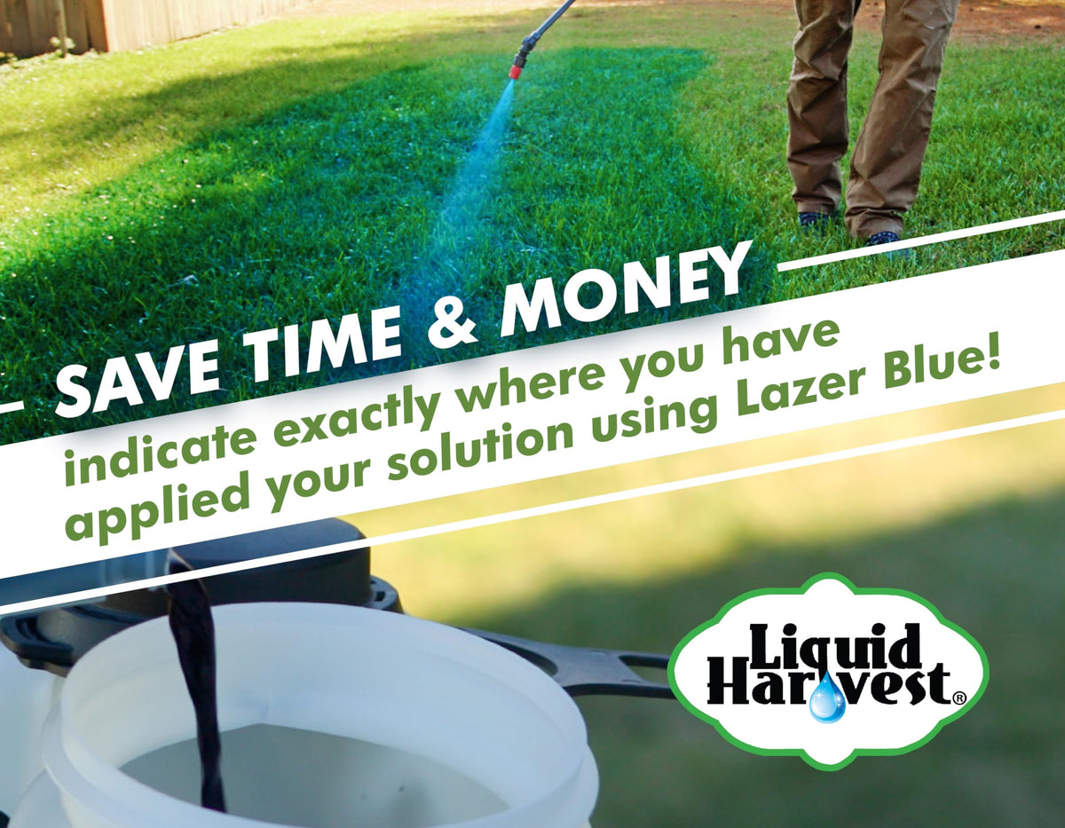 Liquid Harvest Lazer Green adds to your sprayer for easy, accurate use.