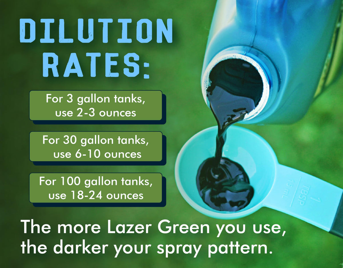 Liquid Harvest Lazer Green non-permanent dye fades after irrigation.