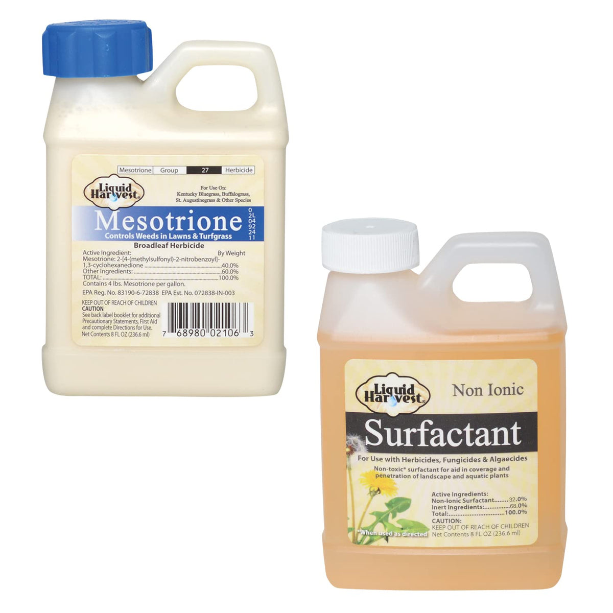 Liquid Harvest Mesotrione bundle 8oz: ready-to-use lawn weed control.