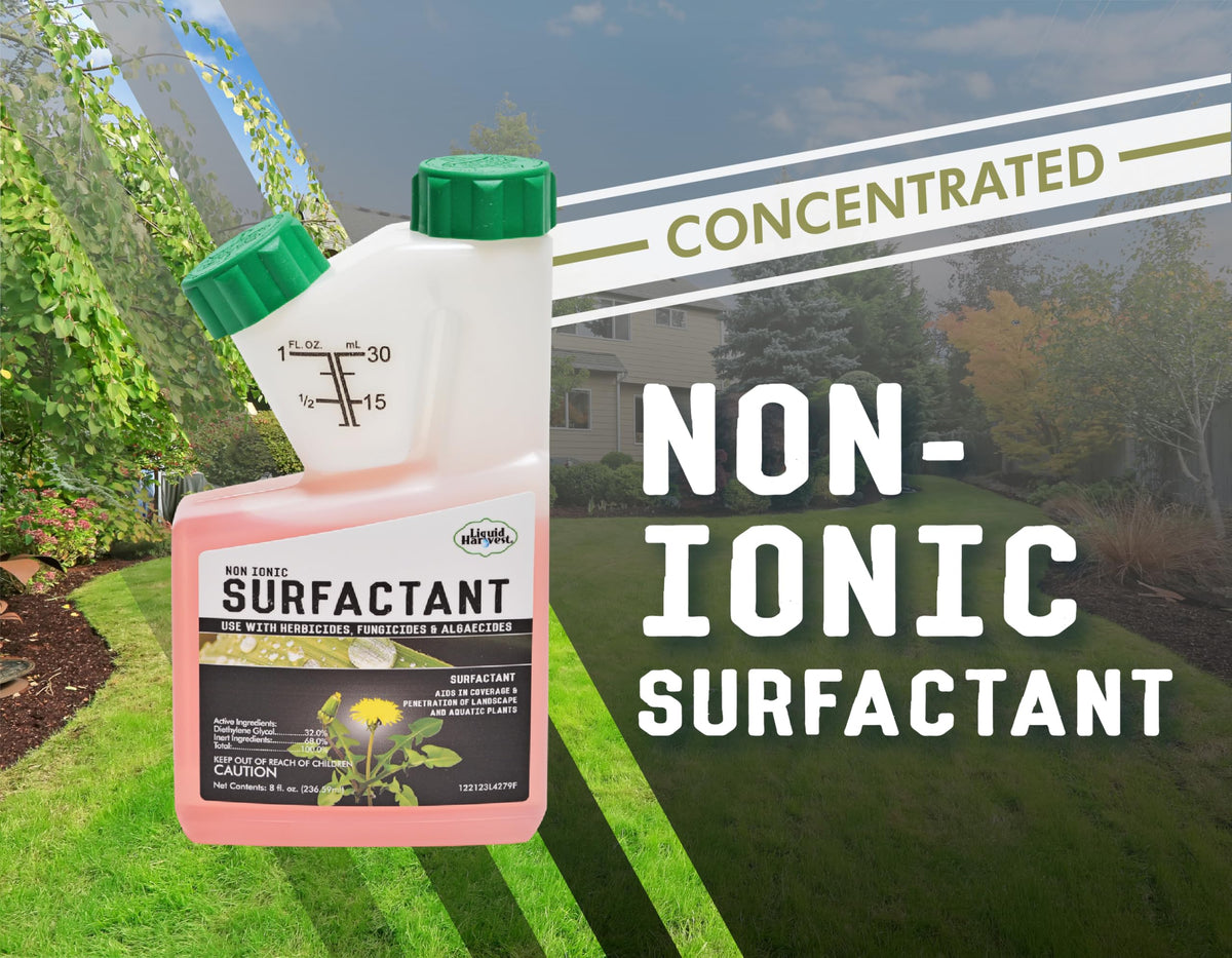 Liquid Harvest non-ionic surfactant improves spread and coverage on leaves.