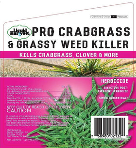 Liquid Harvest Pro lawn care scene emphasizing residual weed control across weeks