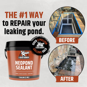 NeoPond sealant applied with brush to create durable coating on a pond