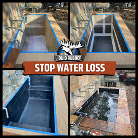Outdoor water feature protected by Liquid Rubber NeoPond sealant