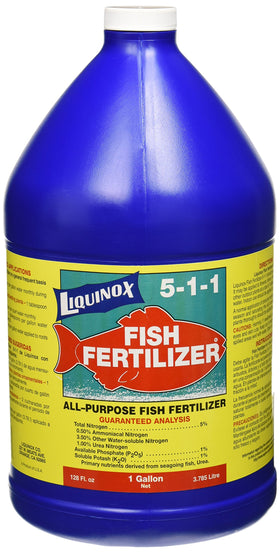 Liquinox Fish Emulsion bottle closeup for all-purpose garden feeding