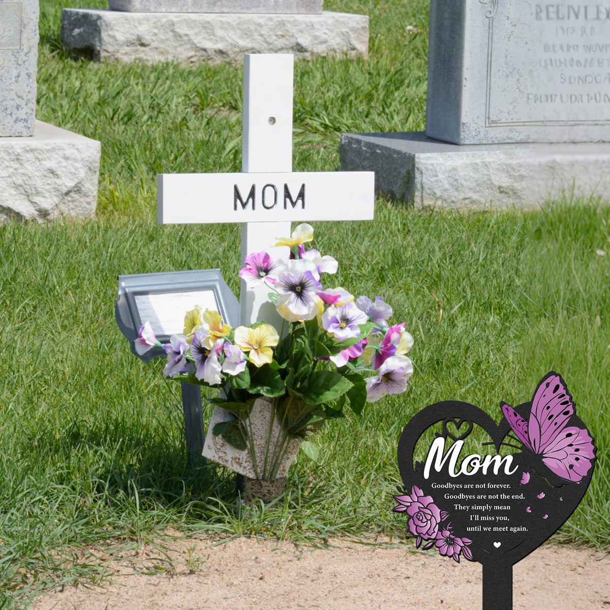 LIRAVENO butterfly heart stake creates a respectful outdoor tribute