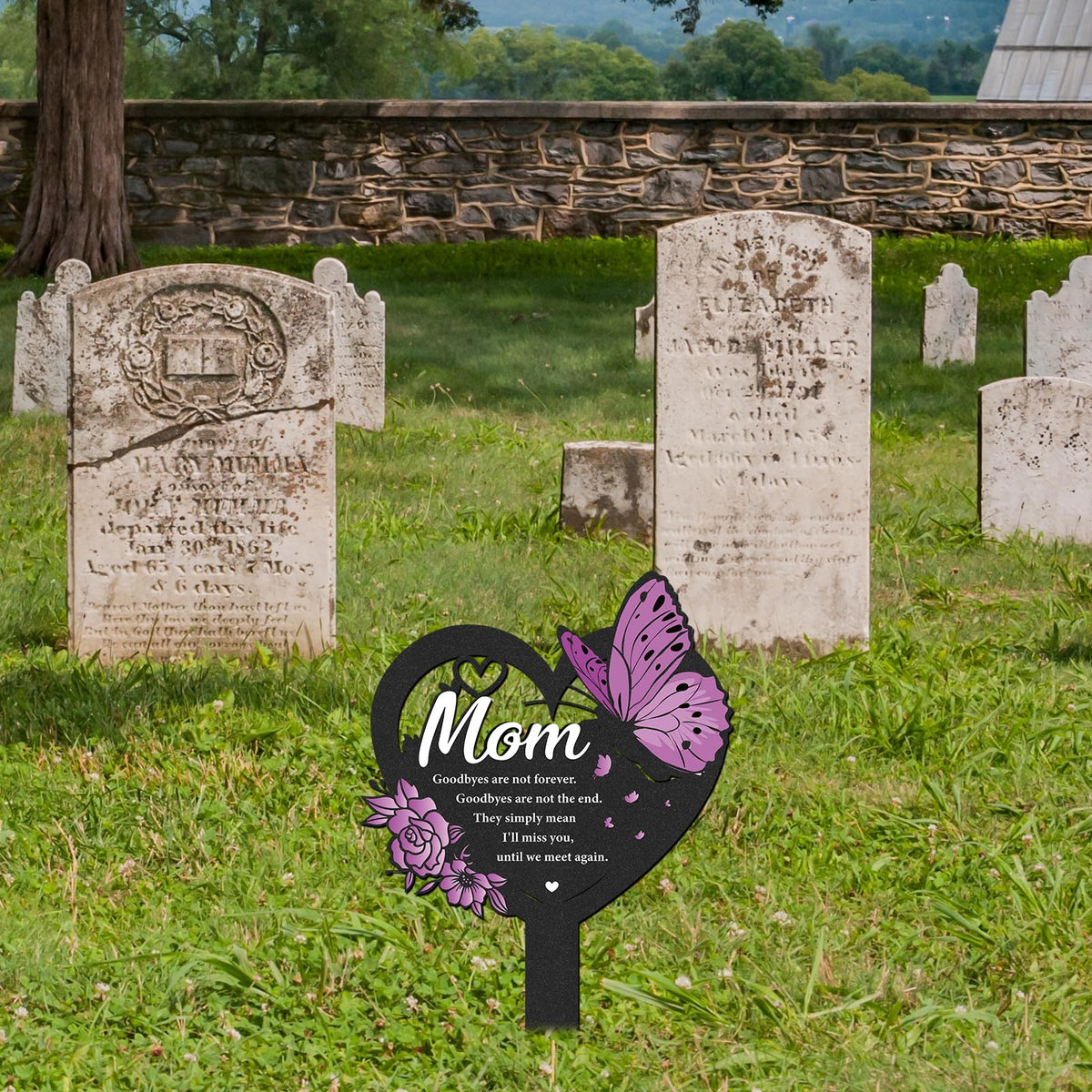 LIRAVENO memorial garden marker enhances lawns and gravesites with elegance