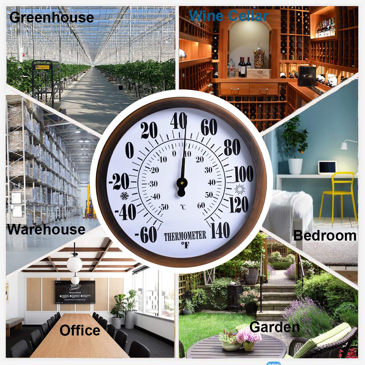 Lirches thermometer placed indoors for versatile kitchen or office use